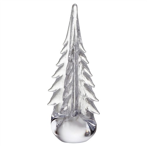 Simon Pearce Four Sided Modern Classic Crackle Glass Evergreen Tree - 12&quot;