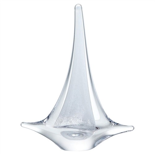 Simon Pearce Coastal Beach White Glass Sailboat Sculpture - Small