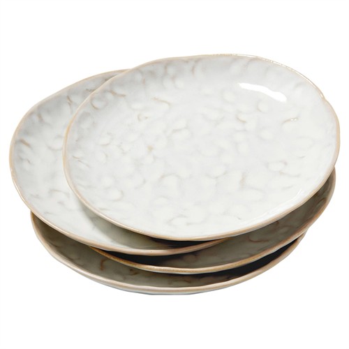 Simon Pearce Burlington Coastal Beach Cloud Stoneware Appetizer Plate - Set of 4
