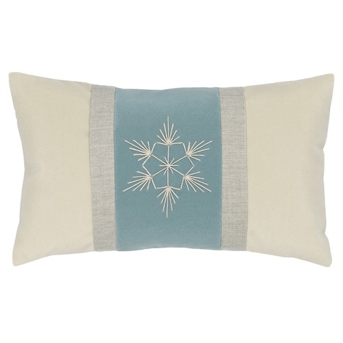 Joy Updated Traditional Light Blue Velvet Performance Lumbar Pillow - 12x20