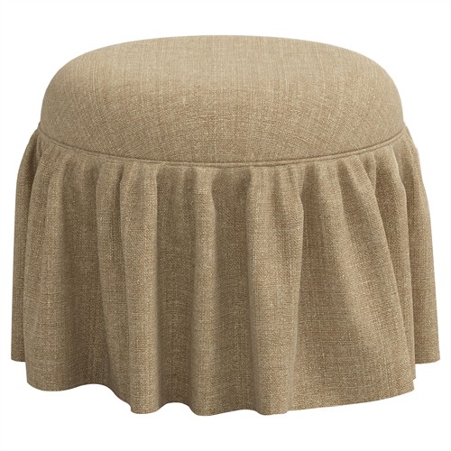 Rochelle Honeycomb Linen Skirted Ottoman