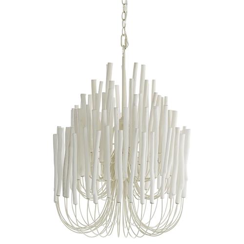 Arteriors Tilda Modern Classic White Wood Iron Frame Chandelier - Small