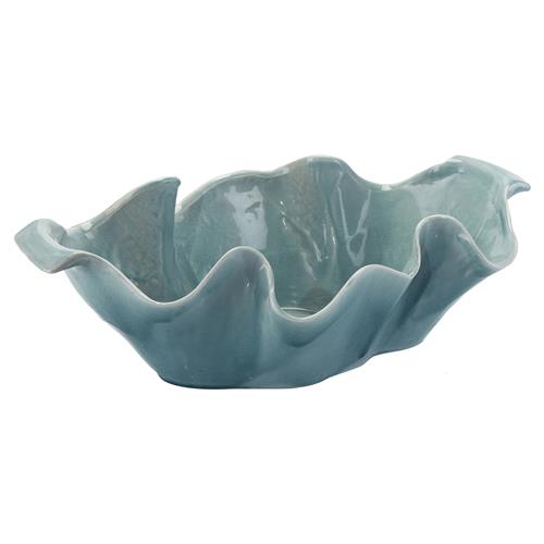 John-Richard Aegean Coastal Beach Blue Rippled Decorative Bowl