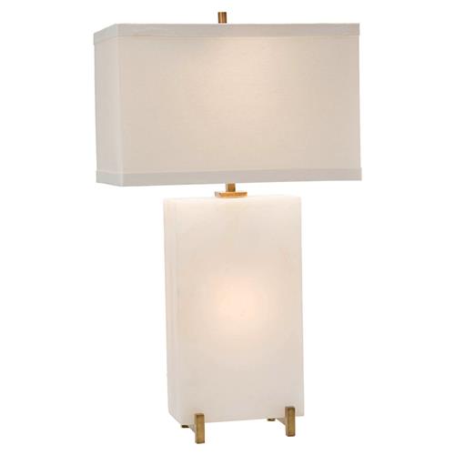 John-Richard Blair Modern Classic White Alabaster Tall Block Table Lamp
