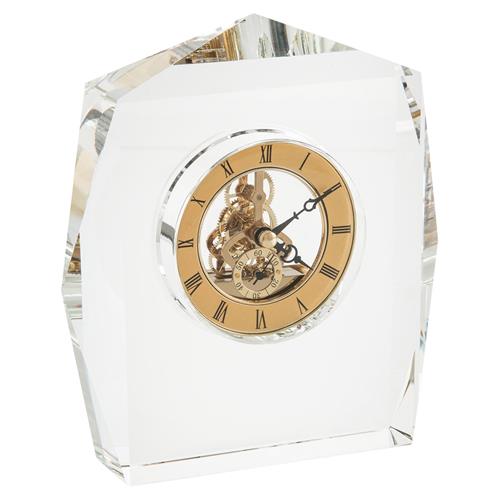 John-Richard Modern Regency Brass Face Crystal Table Clock