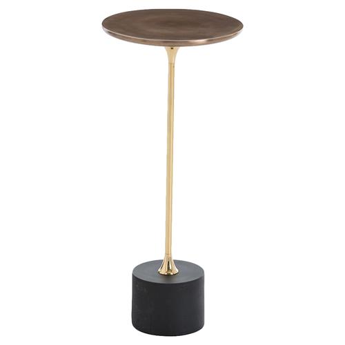 Fitz Retro Modern Mixed Metal Brass Iron Drink Table