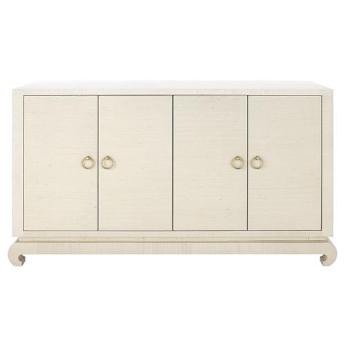 Meredith Regency Natural Grasscloth Chow Cabinet