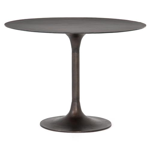 Mona Mid Century Antique Rustic Metal Tulip Dining Table - 42&quot;W