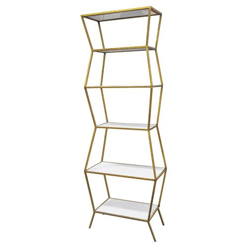 Astro White Enamel Antique Gold Etagere