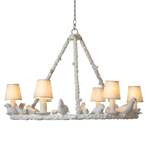 Frost White Bird Chandelier - 30.75D