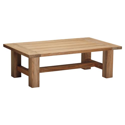 Croquet Coastal Natural Teak Rectangular Outdoor Coffee Table