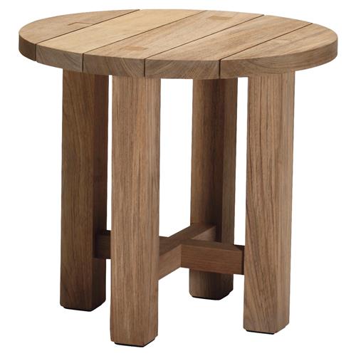 Croquet Coastal Natural Teak Round Outdoor Side End Table