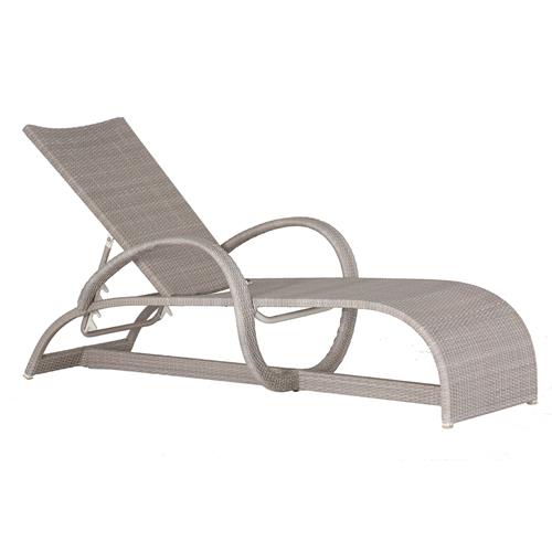 Halo Modern Coastal Classic Outdoor Oyster Wicker Chaise Lounge