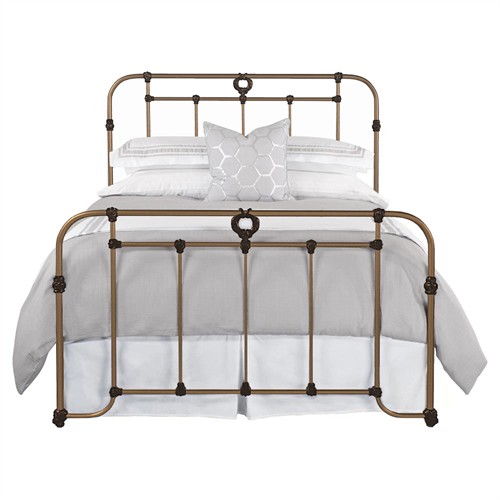 Corse French Country Aged Brass Iron Bed - Full