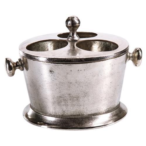 Zac Industrial Loft 10&quot; Silver Aluminum 3 Bottle Wine Holder