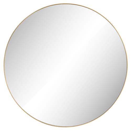 Ian Modern Classic Gold Stainless Steel Round Wall Mirror - Large