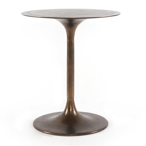 Paula Modern Classic Durable Round Rustic Tulip Shape Outdoor Side End Table