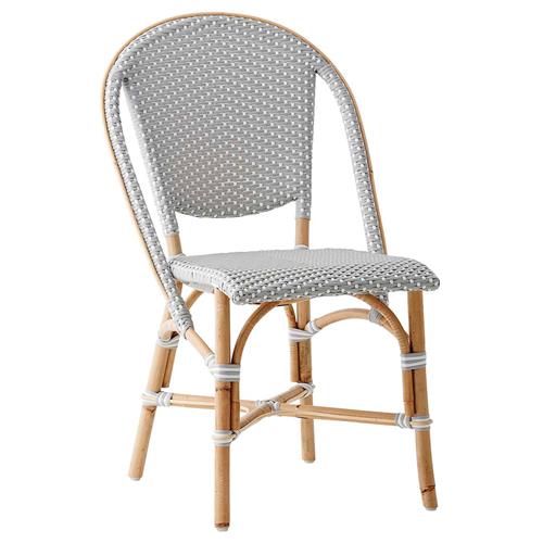 Gene Coastal Beach Grey Woven Rattan Dining Side Chair