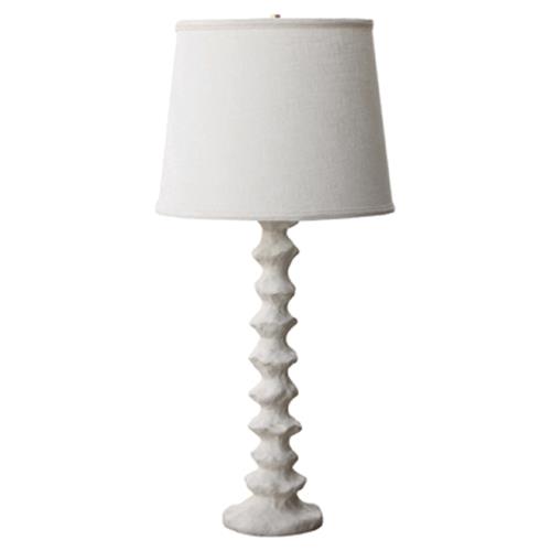 Clyde French Country Fabric Shade White Resin Table Lamp