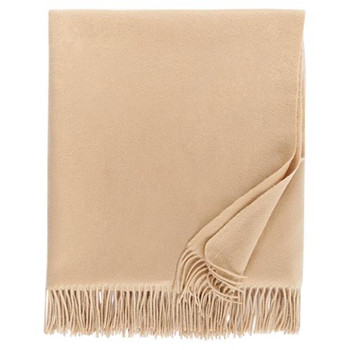 Sferra Dorsey Modern Classic Almond Cashmere Throw Blanket