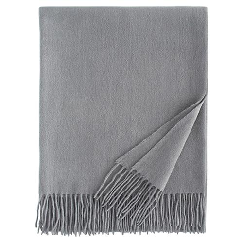 Sferra Dorsey Modern Classic Silver Cashmere Throw Blanket