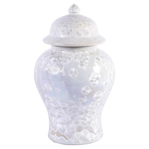 Garlan French Country White Ceramic Decorative Temple Jar