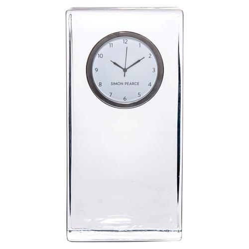 Simon Pearce Modern Classic Woodbury Tall Glass Table Clock