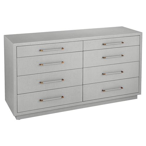 Taylor Modern Grey Upholstered 8 Drawer Wood Dresser
