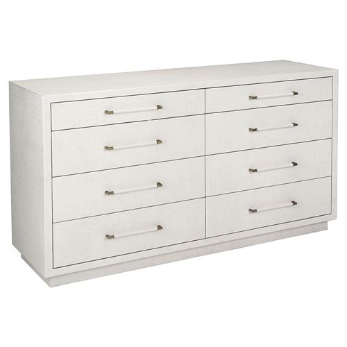 Taylor Modern White Upholstered 8 Drawer Wood Dresser