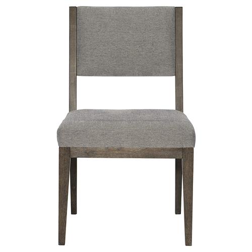 Landon Modern Masculine Grey Charcoal Brown Ash Wood Dining Side Chair
