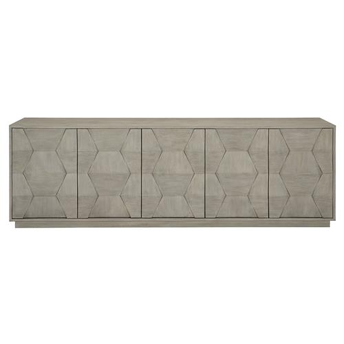 Landon Modern Masculine Grey Fancy Face Wood Media Cabinet
