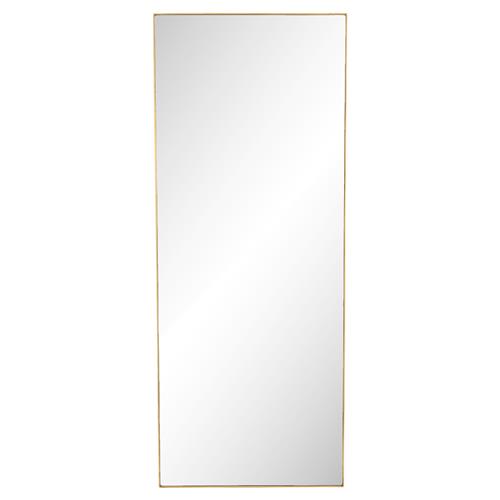Ian Modern Slim Gold Stainless Steel Border Rectangular Floor Mirror