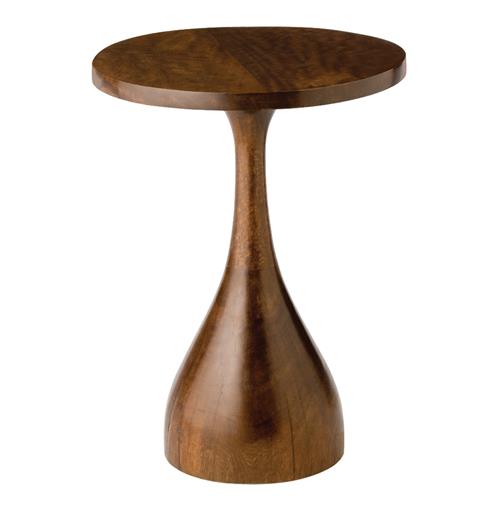 Darby Dark Walnut Modern Sculpted Accent Side Table