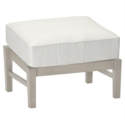 Croquet Aluminum White Cushion Oyster Outdoor Ottoman