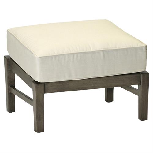 Croquet Aluminum White Cushion Slate Grey Outdoor Ottoman