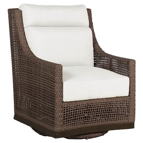 Peninsula Coastal Dark Brown Wicker Outdoor Swivel Glider Chair
