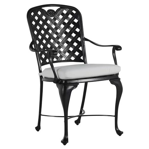 Provance Ancient Earth White Cushion Outdoor Dining Arm Chair