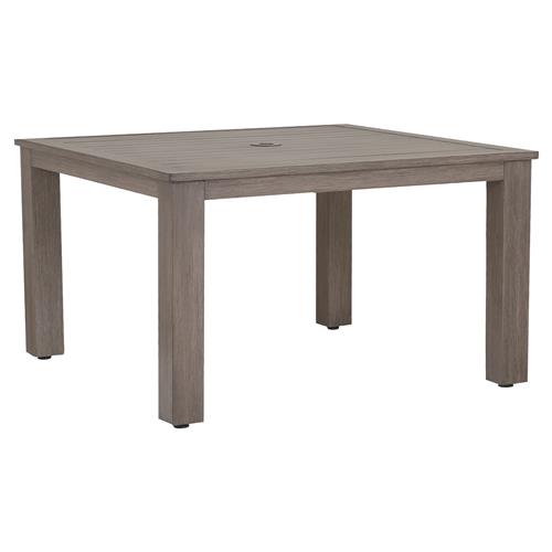 Ezra Modern Taupe Grey Aluminum Square Outdoor Dining Table - 48&quot;W