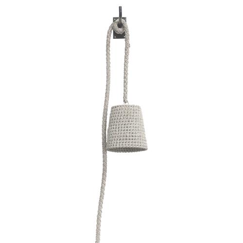 Palecek Green Oaks Coastal Beach White Woven Abaca Rope Hanging Wall Pendant