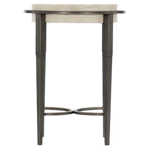 Belinda Modern Honed Unsealed White Travertine Top Round Side End Table - Small