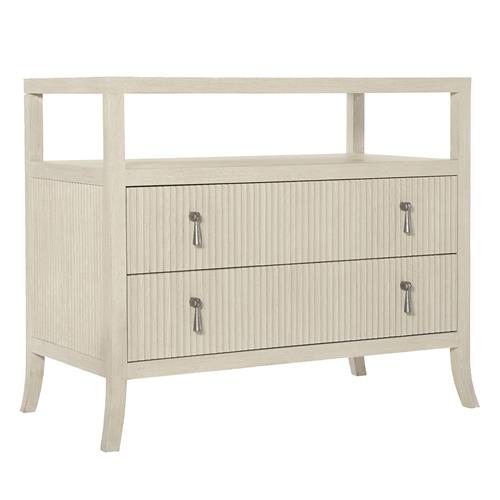 Alice Modern Classic Beige Two Drawer Open Shelf Bachelor Chest
