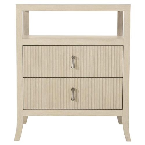 Alice Modern Classic Beige Two Drawer Open Top Shelf Nightstand