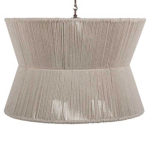 Gregory Coastal Beach White Woven Cotton Hourglass Chandelier