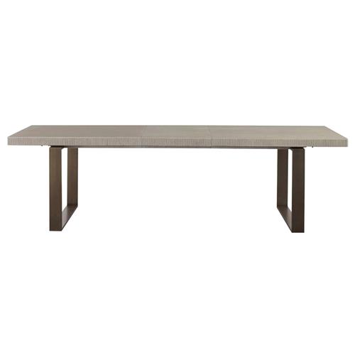 John Modern Classic Ivory Wood Top Bronze Metal Extendable Dining Table - 84-106&quot;W
