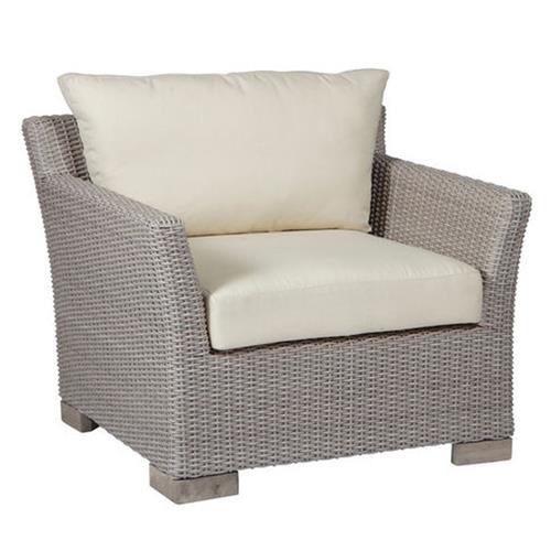 Club Woven Coastal Grey Woven Wicker Outdoor Lounge Chair
