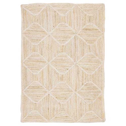 Naturals Tobago Global Beige Diamond Trellis Jute Solid Rug - 4&#39;x6&#39;