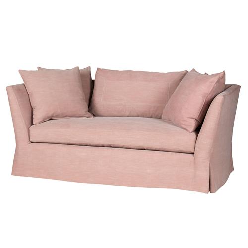 Cisco Home Seda Modern Classic Pink Cotton Slip Cover Loveseat