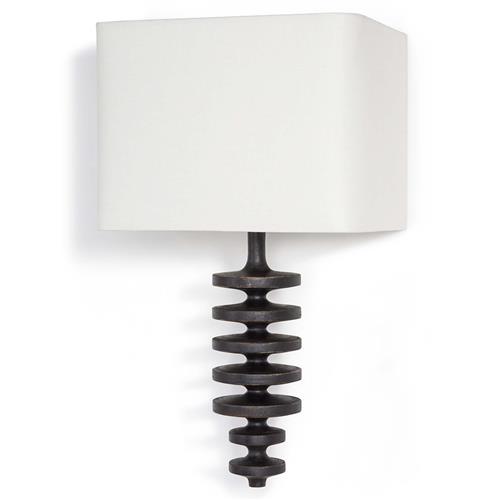 Fishbone Coastal Beach Ebony Birch Wood Sconce