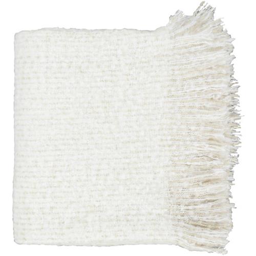 Joy Modern Classic Ivory Woven Throw Blanket