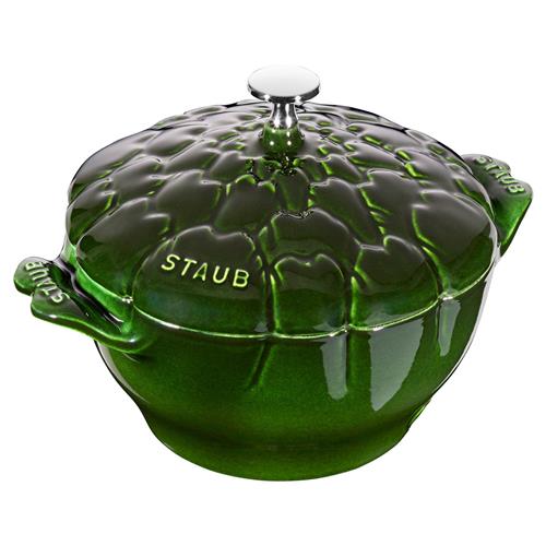 Staub Green Cast Iron 5.5 Quart Artichoke Cocotte Pot